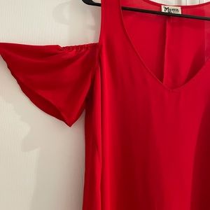 Red Cap sleeve top